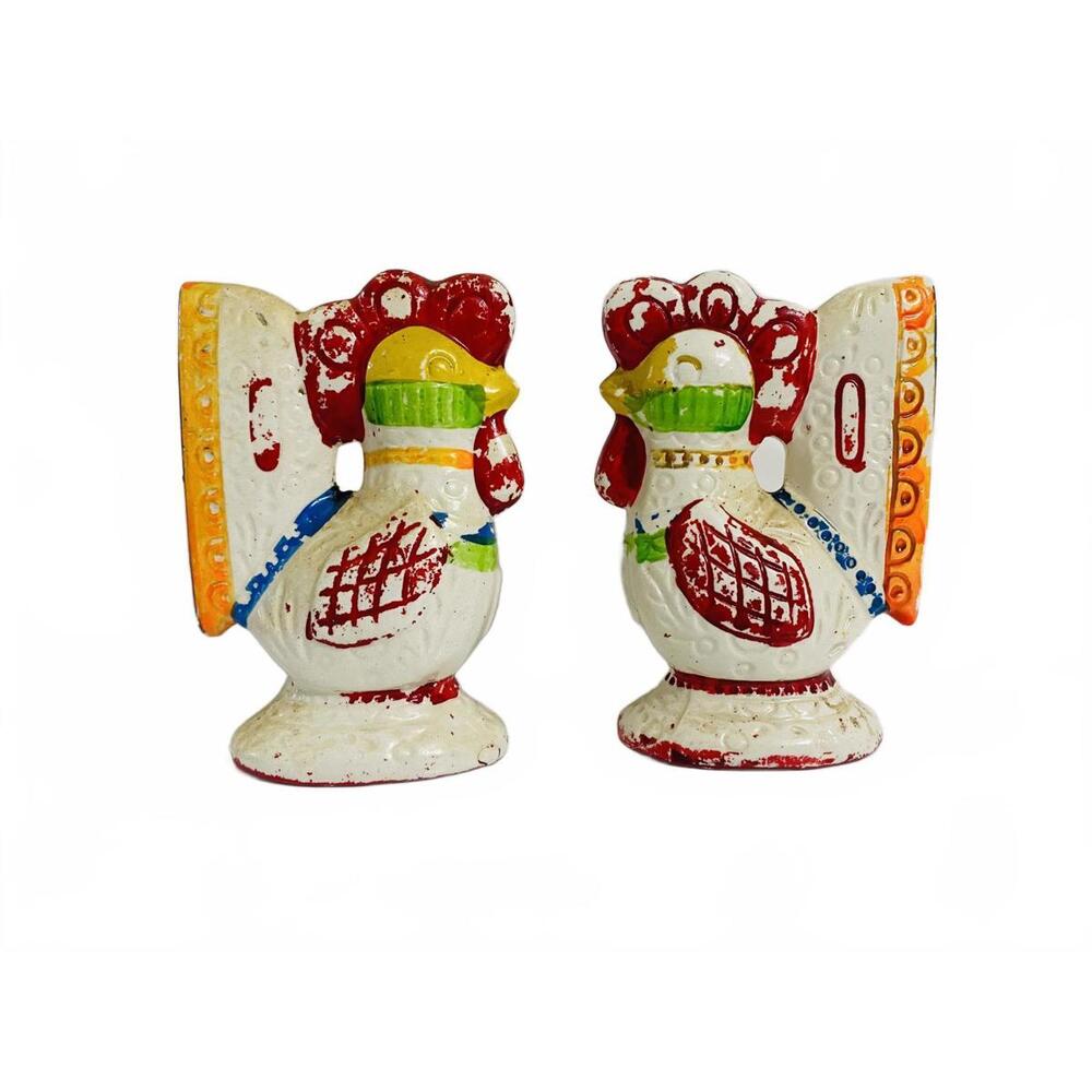 Vintage LEGO Ceramic Rooster Salt and Pepper Shakers